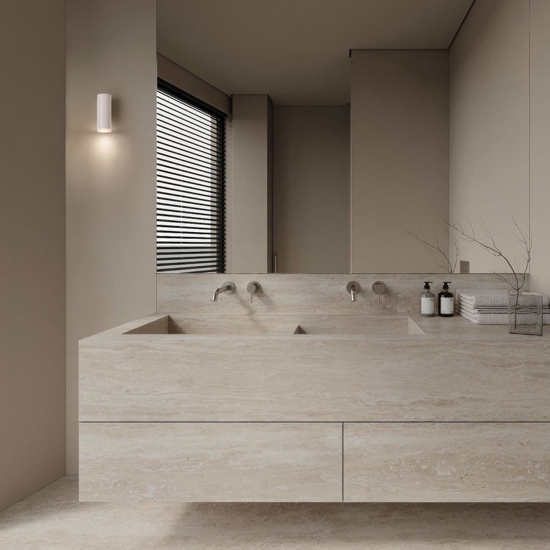 Applique bianca da bagno moderno design cilindro ip44