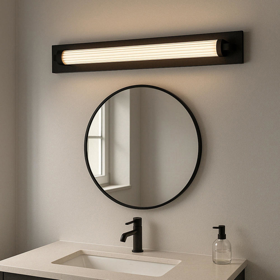 Applique nera per bagno moderno led 16w 3000k