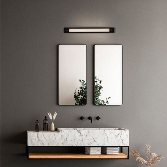Applique nera per bagno moderno led 16w 3000k