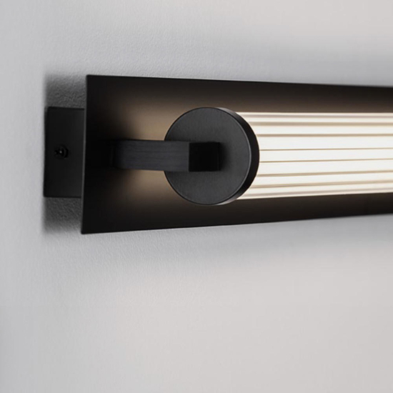 Applique nera per bagno moderno led 16w 3000k