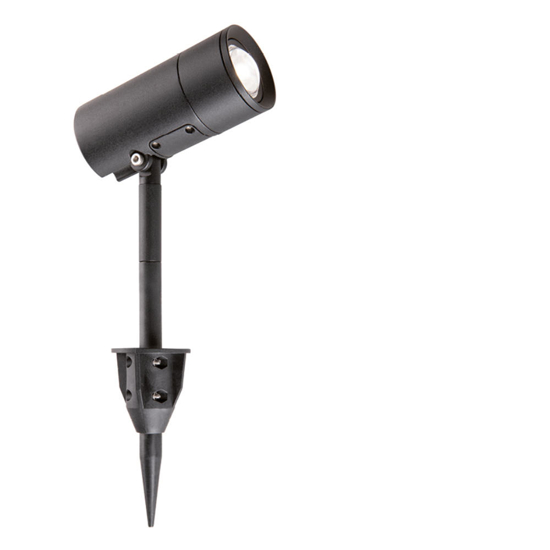Faretto nero con picchetto per giardino led 9w cct ip65