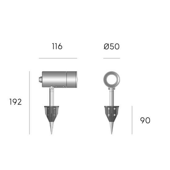 Faretto nero con picchetto per giardino led 9w cct ip65
