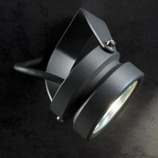 Faretto da esterno nero con picchetto orientabile led 9w 3000k ottica 12