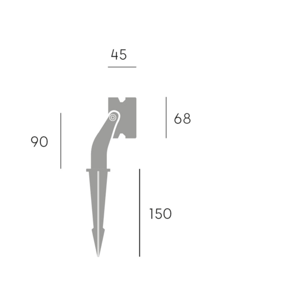 Faretto con picchetto nero da esterno 9w 3000k ottica 24 ip65