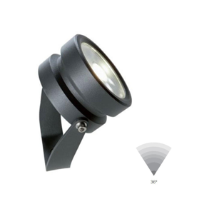 Faretto da esterno 9w 3000k ottica 36 nero con picchetto ip65