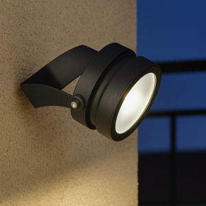 Faretto da esterno nero led 9w 4000k ottica 24 ip65