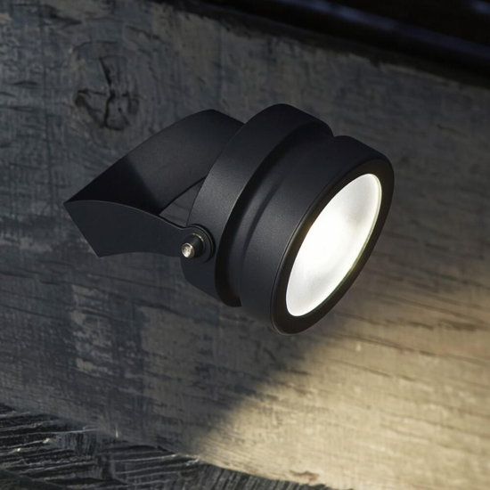 Faretto con picchetto da esterno led 9w 4000k nero ip65 ottica 36