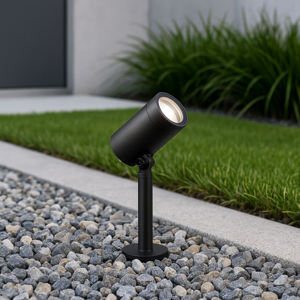 Faretto nero da giardino con picchetto 5w 4000k ip65