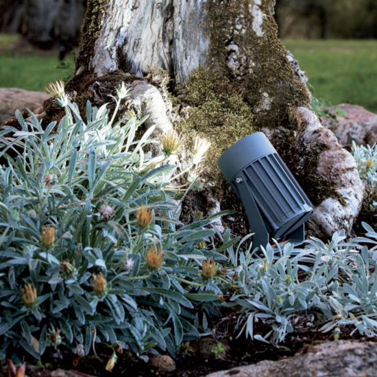 Faretto da esterno con picchetto grigio moderno led 12w 4000k