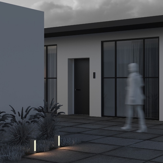 Maytoni hof lampione basso da giardino led 3000k ip65 grigio