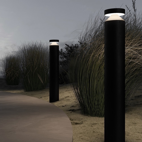 Maytoni olten lampione da giardino moderno led 3000k ip65 nero