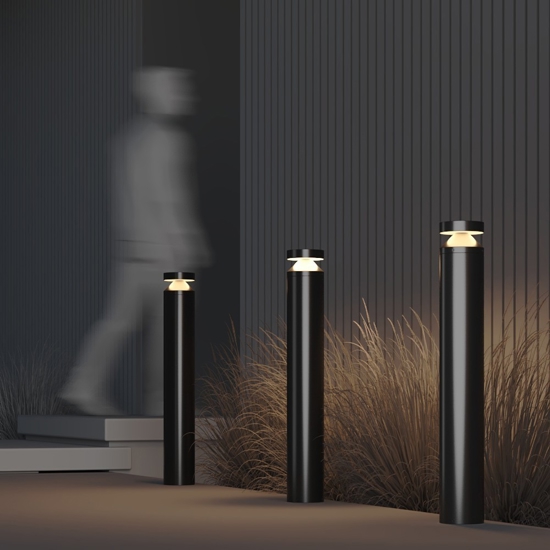 Maytoni olten lampione da giardino moderno led 3000k ip65 nero