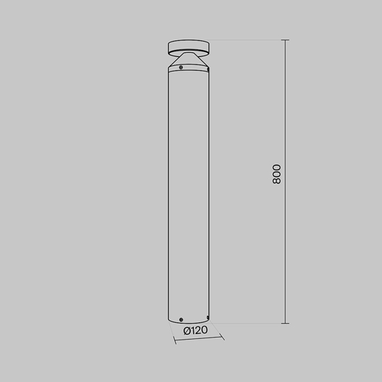 Maytoni olten lampione da giardino moderno led 3000k ip65 nero
