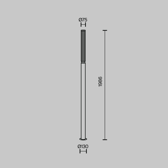 Maytoni lit lampione alto da giardino led 3000k ip65 sottile