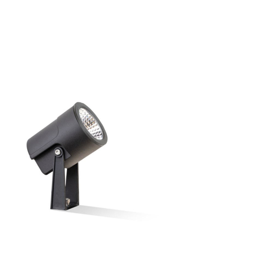 Faretto nero da giardino con picchetto 12w 3000k ip65