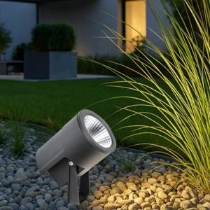 Faretto da esterno nero 18w 3000k con picchetto ip65