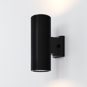 Maytoni rando applique da esterno cilindrico nero biemissione ip54
