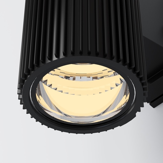 Maytoni rando applique da esterno cilindrico nero biemissione ip54