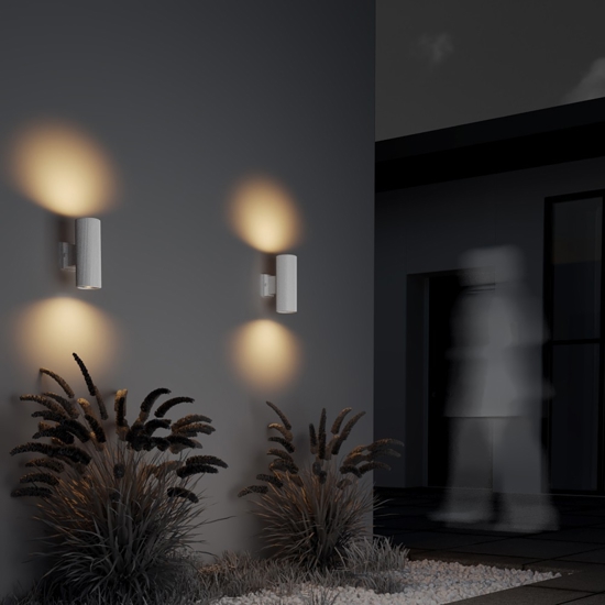 Maytoni rando applique da esterno ip54 bianco cilindrico