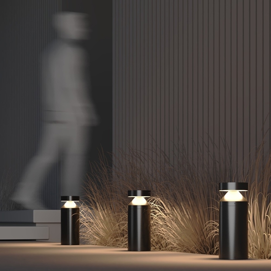 Maytoni olten lampione basso da giardino led 3000k ip65 nero