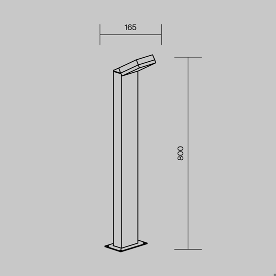 Maytoni paso lampione da giardino led 3000k rettagolare ip54