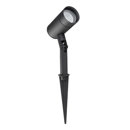 Faretto a picchetto per esterno gu10 led orientabile grigio ip54
