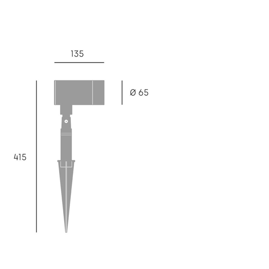 Faretto a picchetto per esterno gu10 led orientabile grigio ip54