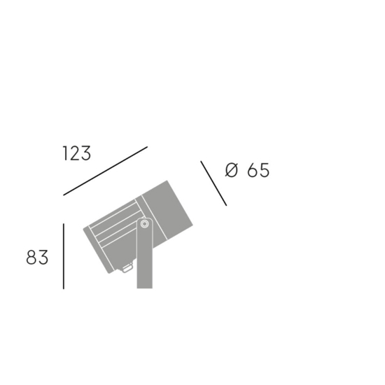 Faretto da esterno orientabile nero led 12w 3000k ip65