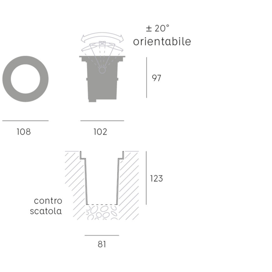 Faretto per giardino rotondo a incasso calpestabile led 6w 4000k orientabile