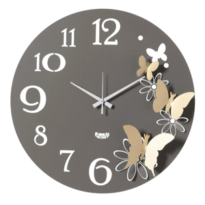 Orologio da parete moderno butterfly 45cm fango farfalle oro