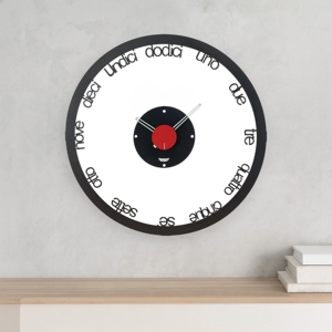 Orologio moderno da muro rotondo nero rosso 70cm
