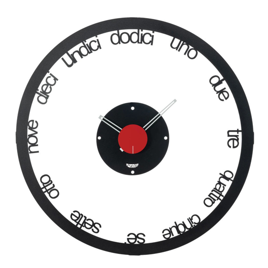 Orologio moderno da muro rotondo nero rosso 70cm