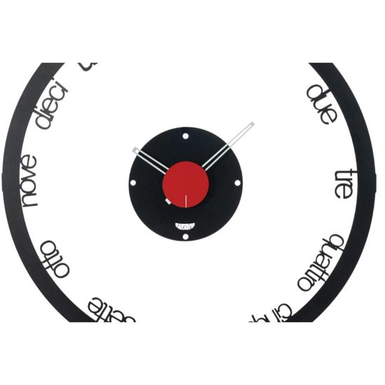 Orologio moderno da muro rotondo nero rosso 70cm