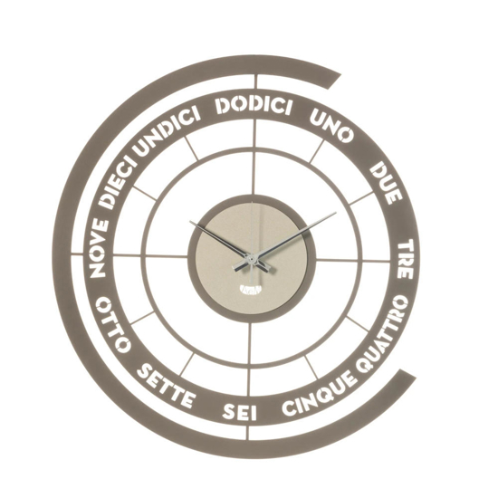 Orologio da muro moderno fango e avorio design cerchi
