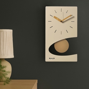Orologio da muro pendolo dorato moderno color crema