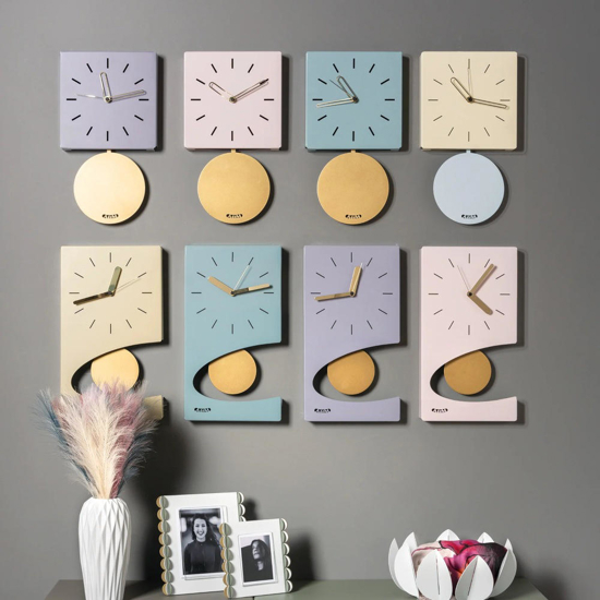 Orologio da muro pendolo dorato moderno color crema