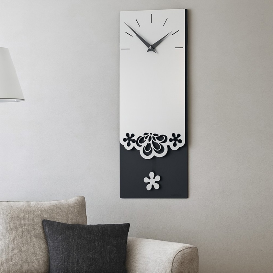 Merletto orologio a pendolo moderno da parete legno colore alluminio