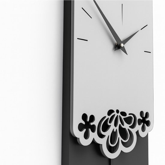 Merletto orologio a pendolo moderno da parete legno colore alluminio
