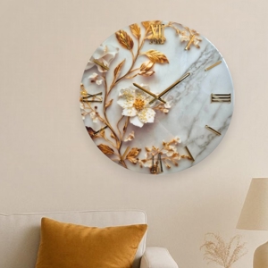 Orologio per parete 40cm fiore in resina rotondo moderno
