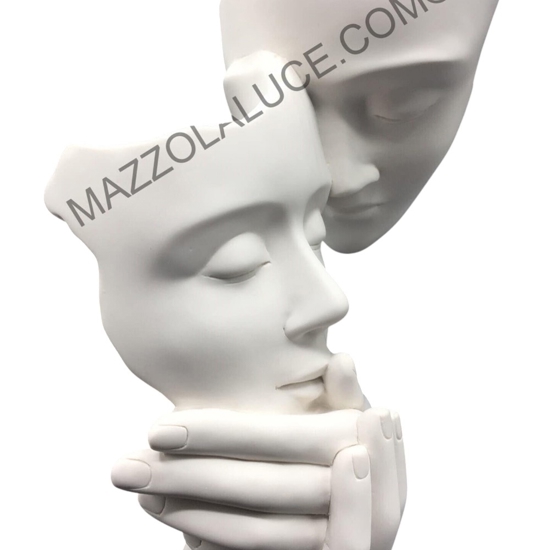 Bongelli preziosi scultura moderna volti face bianco argento