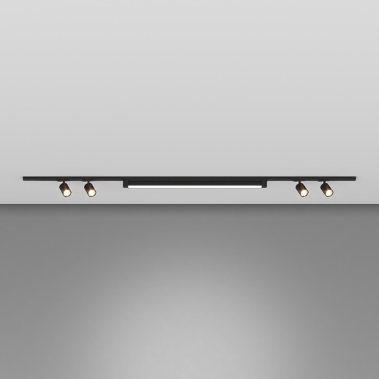 Sistema a binario 200cm nero barra led 40w 3000k con spot
