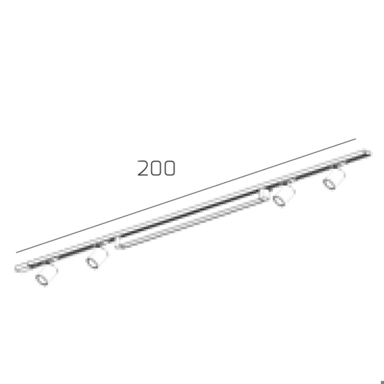 Sistema a binario 200cm nero barra led 40w 3000k con spot