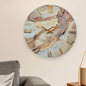 Orologio per parete luxy 40cm di resina moderno effetto marmo