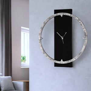 Orologio da muro per soggiorno moderno nero argento