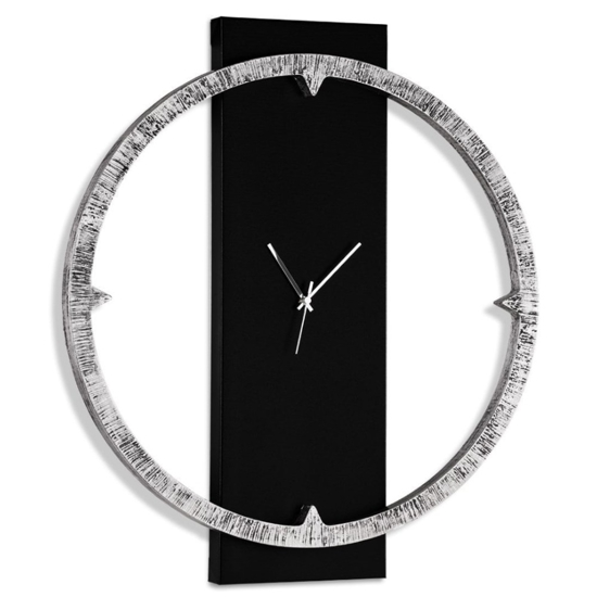 Orologio da muro per soggiorno moderno nero argento