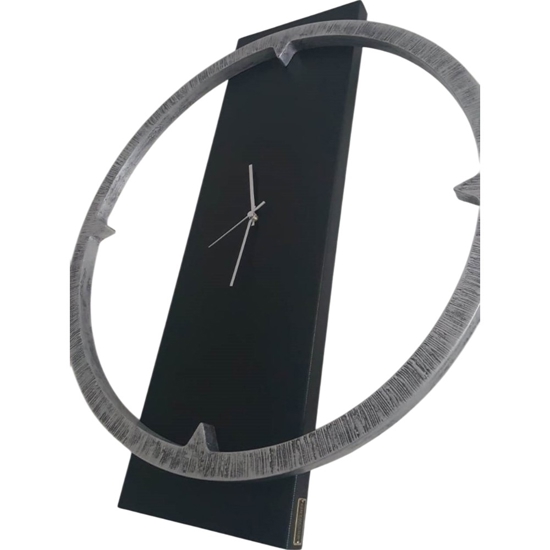 Orologio da muro per soggiorno moderno nero argento