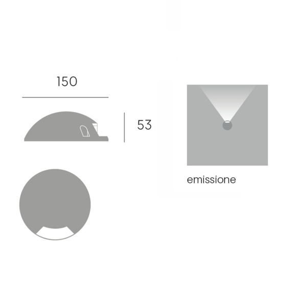 Faretto da esterno a pavimento grafite rotondo anti corrosione 2w 3000k