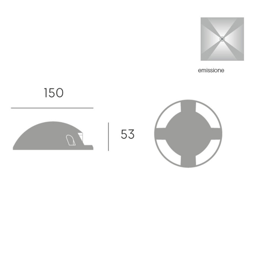 Faretto da esterno calpestabile rotondo led 10w 3000k ip65