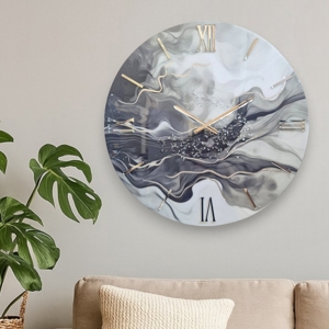 Orologio nero grigio 60cm da parete design moderno