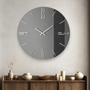 Orologio da muro mantra in vetro fume 60cm rotondo design moderno